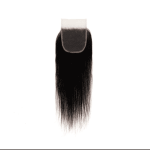 Straight black hair extension with lace closure.